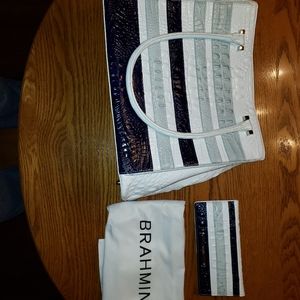 Brahmin handbag with matching wallet.